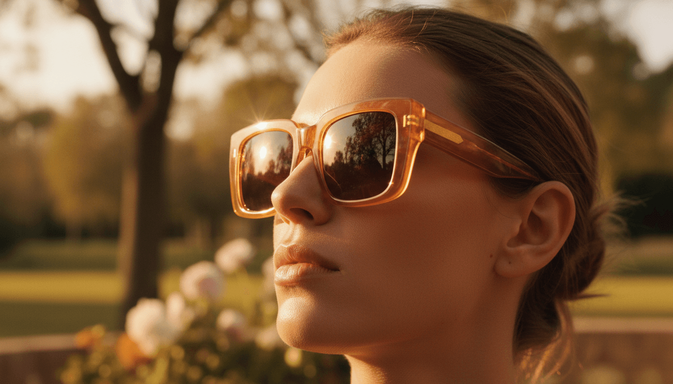 Person wearing stylish DON RAN sunglasses outdoors